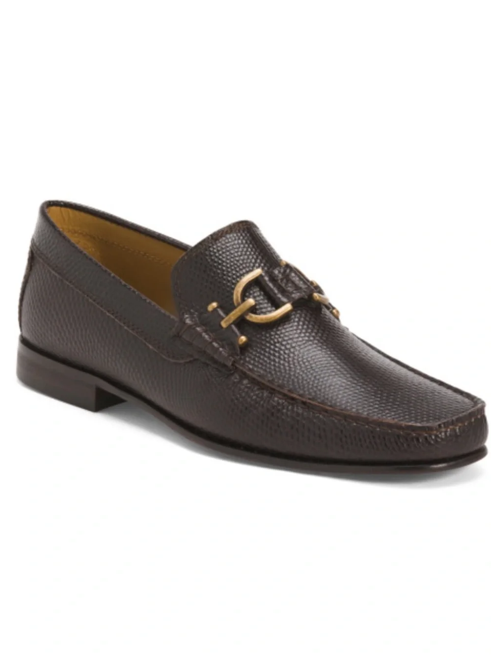 DONALD PLINER Leather Loafers With Metal Bit